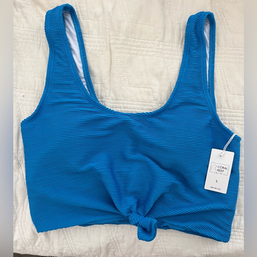 Coral Reef Traveler Swimsuit Top Blue Wave